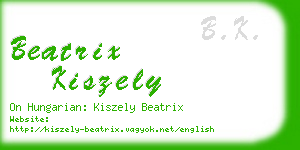 beatrix kiszely business card